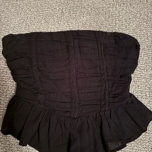 Free People Black strapless top